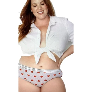 Bragas hipster de algodón gris claro y rojo corazones Lane Bryant talla 14 16 XL nuevas con etiquetas - Imagen 1 de 8