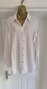 Marla Wynne Textured White L/Sleeve Shirt Blouse Size XL or 16/18 New With Tags - Picture 1 of 7