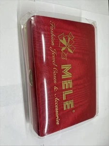 Vintage MELE Fashion Jewel Case Red Fabric Jewelry Box w/ Mirror New Old Stock - Picture 1 of 13