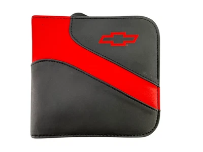 Chevrolet Logo Red Emblem  Zippered Case Holds 24 CD/DVD Media Black / Red - Image 1 of 4