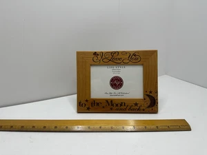 Kate Posh I Love You to the Moon and Back 4x6 Wood Picture Frame Engraved Gift - Picture 1 of 2