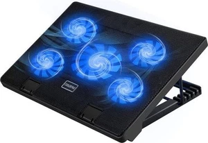 Laptop-Kühler 12" 17 Zoll einstellbar 5 Lüfter Laptop-Kühler Kühlkissen - Afbeelding 1 van 8
