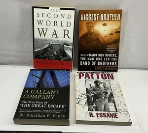 4 Paperback Book Lot - Military, WWII, Patton, Band Of Brothers - Picture 1 of 3