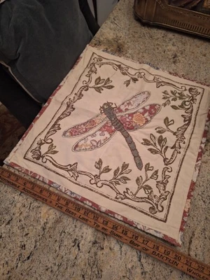 Pottery Barn Anna Marie Embroidered Dragonfly Pillow 20"×20" - Image 1 of 4