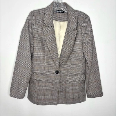 Allegra K Blazer Womens Small Glen Plaid Check Business Office Preppy Jacket - Image 1 of 4