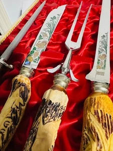 Vintage Stainless Carving Knife 4pc Cutlery Set Solingen Germany w Original Box - Picture 1 of 15