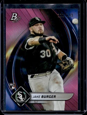 2022 Bowman Platinum Jake Burger RC Pink Rookie #121/199 White Sox - Image 1 of 2