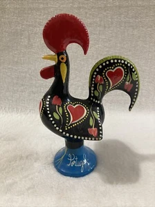 Vintage Good Luck Rooster of Barcelos Portugal 7” Metal Figurine - Picture 1 of 6