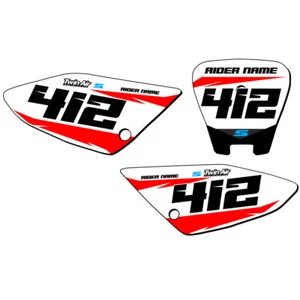 CRF 70 SG64 Custom MX Number Plates Senge Graphics Kit Compatible with Honda - Foto 1 di 4