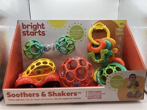 Chupetes y agitadores Bright Starts juego de regalo de 5 piezas juguetes para bebés cascabeles llaves - Imagen 1 de 4