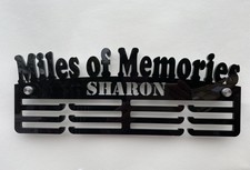 Personalised Thick 5mm Acrylic 3 Tier MILES OF MEMORIES Medal Hanger / Holder