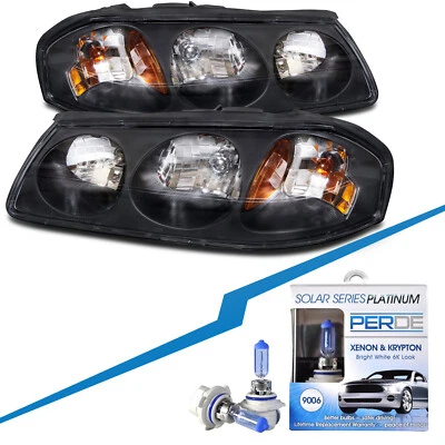 Headlights Pair Black Set With Xenon Bulbs Fits 2000-2004 Chevrolet Impala - Изображение 1 из 4