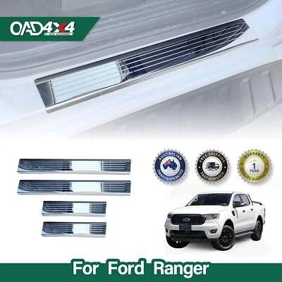Stainless Door Sill Protector for Ford Ranger Dual Cab 2011-2022 Scuff Plates - image 1 of 4