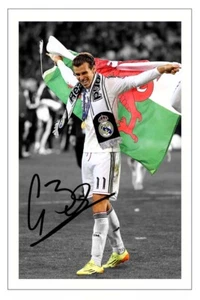 GARETH BALE REAL MADRID FOTO IMPRESA AUTÓGRAFO FÚTBOL - Imagen 1 de 1