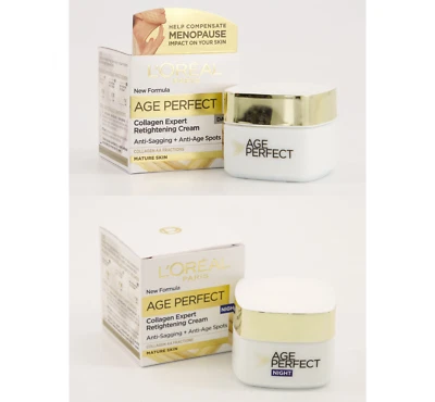 2x 50ml L'Oreal Age Perfect Retightening Anti-Sagging Collagen Day, Night Cream - Image 1 of 4