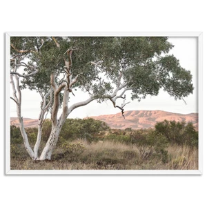 Australian Outback Wall Art. Red Earth Gumtree Landscape Art Print| LND-28 - Picture 1 of 10