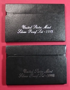 LOT INCLUDES 2 US MINT SILVER PROOF SETS W/OGP & COA (1997 & 1998) - Picture 1 of 3
