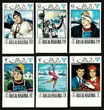 Ras Al Khaima 1968 - Grenoble Winter Olympics, Champions - Imperf Set of 6v MNH