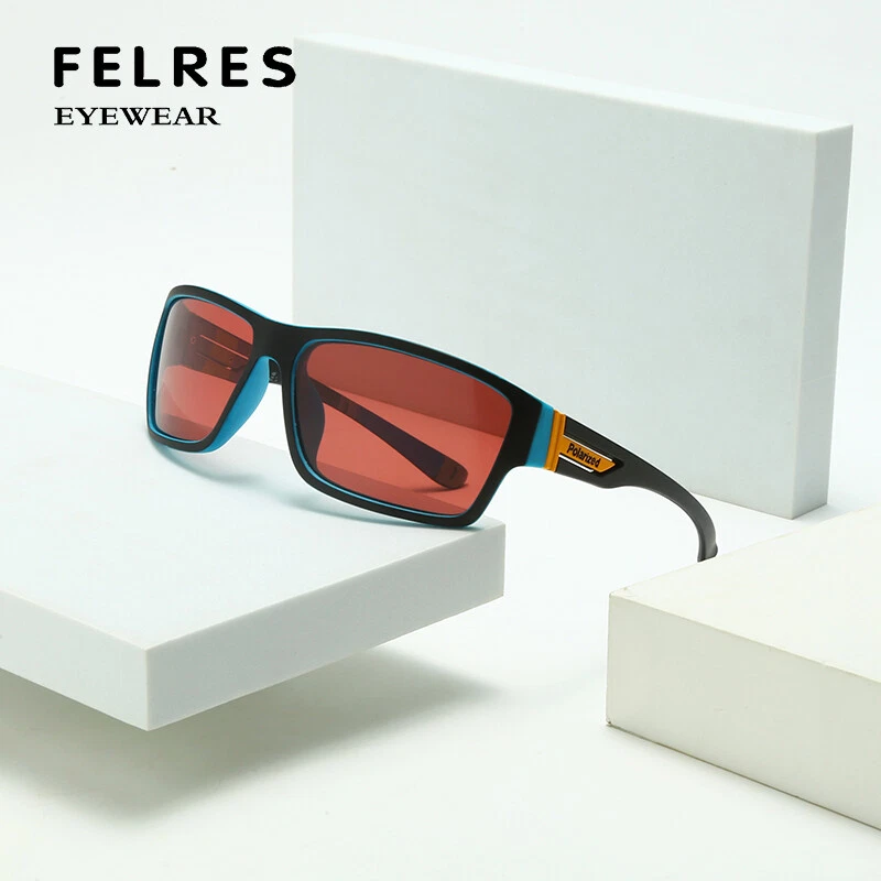 Hombres Mujeres Deportes al aire libre Lente roja polarizada Pesca Gafas de sol Gafas de montar Foto 1 de 4