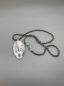 "Collar colgante de plata esterlina hecho a mano con cuchara enferma de droga 24"" X 4 mm" - Imagen 1 de 10