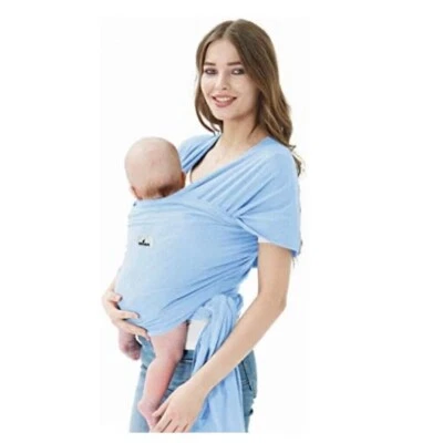Original Moby Wrap, Jersey 100% Algodón, Azul Claro, Portabebés 8-35 Libras Foto 1 de 4
