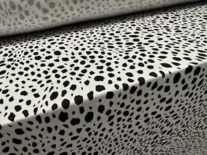 Viscose Spandex Stretch Single Jersey Fabric, Per Metre - Dalmatian Print - Picture 1 of 3