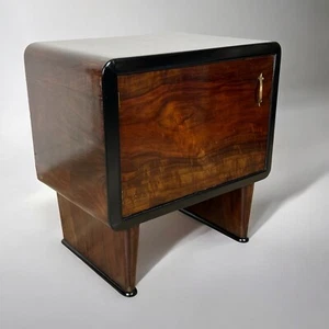 Antiker Art Deco Nachttisch Schrank Vintage Holz modernisiert Beistelltisch - Bild 1 von 13