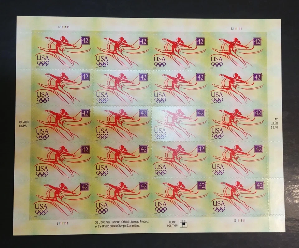 42 cent stamps Olympic Gymnastics USA sheet of 20 MNH Scott #4334 - Image 1 of 1