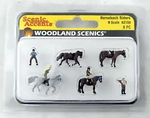 N Scale Horseback Riders (8 Pcs) - Woodland Scenics #A2159 - Picture 1 of 2