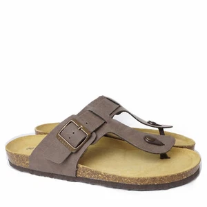 PLAKTON MEN'S FLIP FLOPS WITH MEMORY FOOTBED AND ADJUSTABLE BAND - Picture 1 of 4