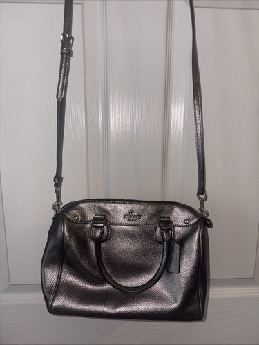 BORSA COACH MINI BENNETT METALLIZZATA F56125 argento