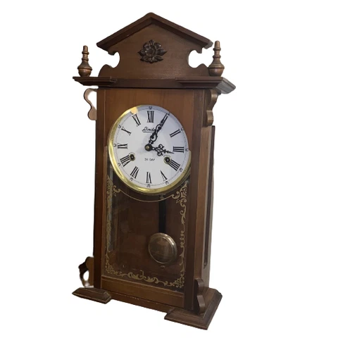 Linden 31-Day Chime Regulator Wall Clock, Key-wind Cover
