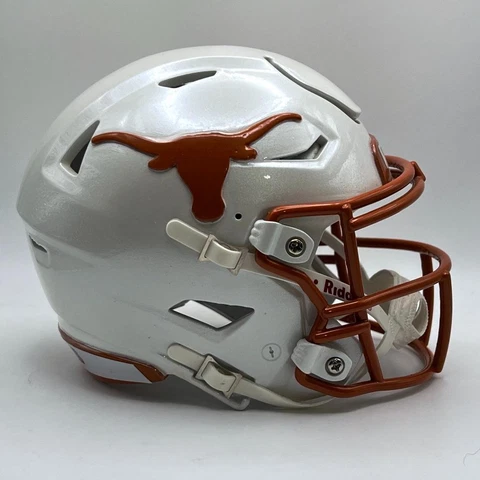 Texas Longhorns CUSTOM 3D Printed SPEEDFLEX Gloss White Mini Football Helmet Cover