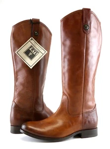 Frye Z40115* Melissa Button Leather Riding Boot Brown Women Size 7.5 B - Picture 1 of 1