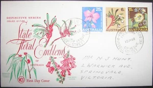Australia First Day Cover FDC State Floral Emblems 1968 with 3 stamps - Picture 1 of 1