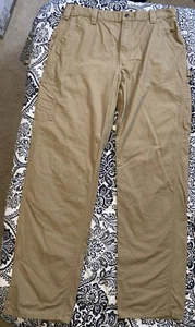 Carhartt Dungaree Pants Men's 38x36 (37x35) Khaki Original Fit 100% Cotton Work - Picture 1 of 10