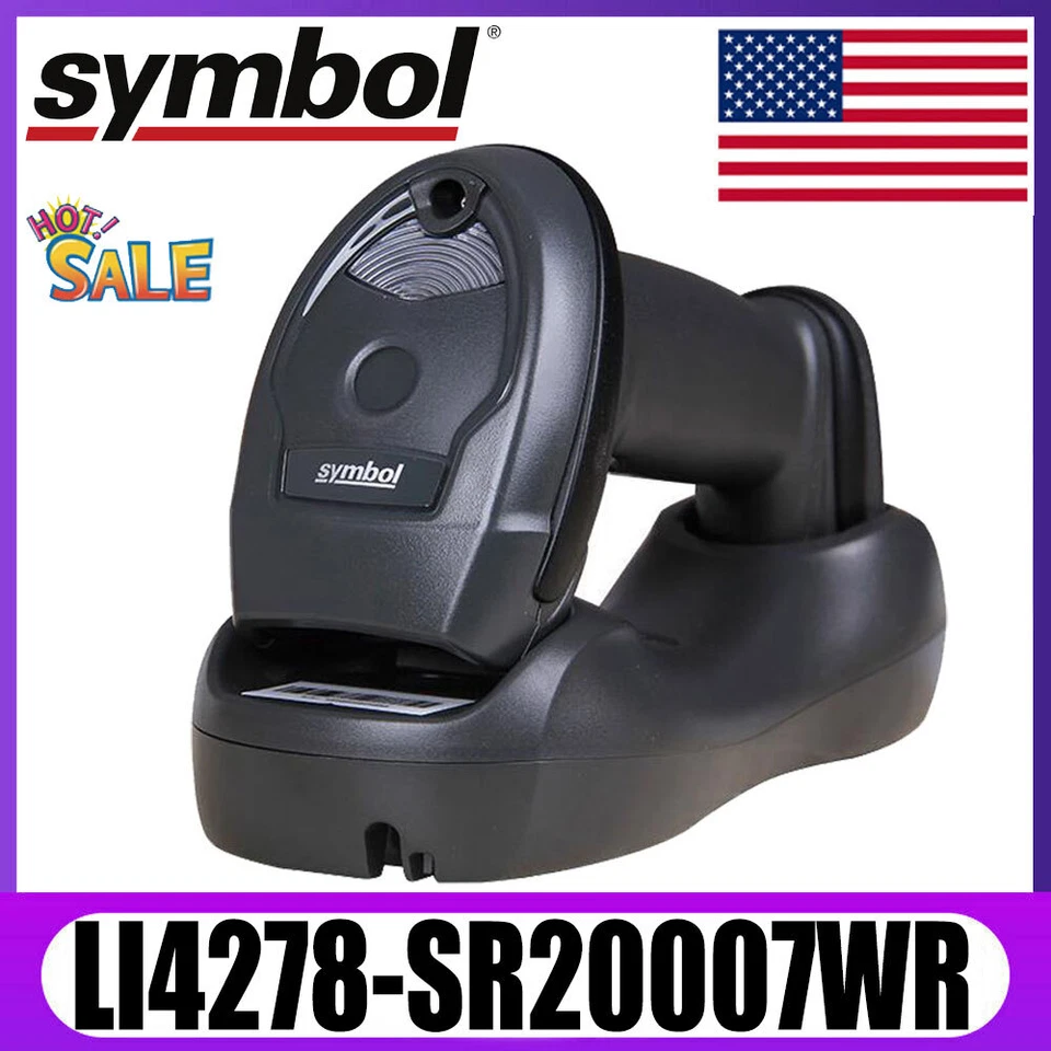 Symbol LI4278-SR20007WR Bluetooth 1D Handheld Barcode Scanner USB Kit W/ Cradle - Image 1 of 4