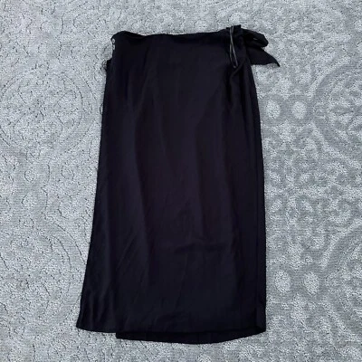 Falda midi negra con envoltura lateral anudada talla M de Elizabeth & James para mujer Foto 1 de 4