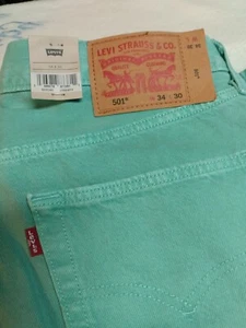 Levi's Men's 501 Original Straight Fit Jeans green i have many sizes $50.00 B/O - Picture 1 of 6