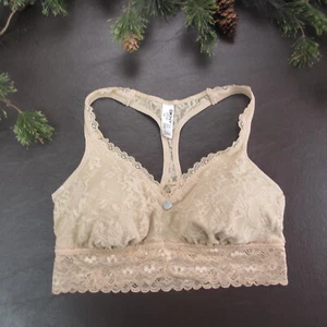 DKNY Bra Size L Tan Lace Wireless Adjustable Pullover - Picture 1 of 11