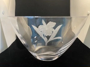 Große, Mikasa Klarglasschale oval, mit mattierten Iris - Bild 1 von 12
