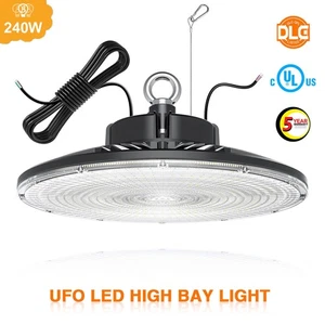 240W UFO LED High Bay Light Dimmable 36000LM Commercial Warehouse Light 5000K US - Picture 1 of 11