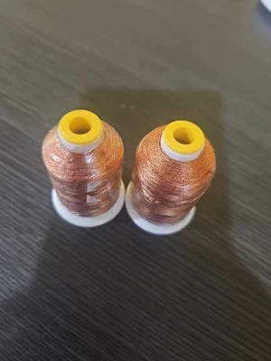 New Lot of 2 COATS & CLARK Gold METALLIC Color Thread [600YDS] Art D79 Free Ship - Image 1 of 4