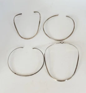 Vintage Lot 4 Sterling Silber Halsketten Torc Choker Taxco Mexiko 106 Gramm - Bild 1 von 19