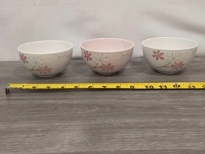 THE CELLAR Creamware With Floral Accents Fruit/Ice Cream Bowls - SET OF 3 - Picture 1 of 11
