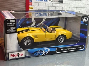 1:24 *BOXED* MAISTO 1965 SHELBY COBRA 427 gelb / schwarz LHD Modellauto *RAR*! - Bild 1 von 3