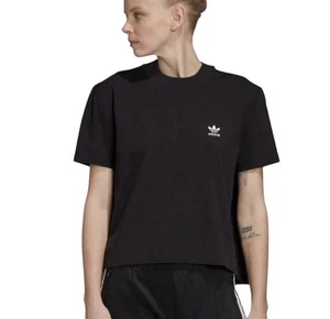 Adidas Originals Trefoil Logo Ripstop Back Tee Women’s SZ L Black - Picture 1 of 6