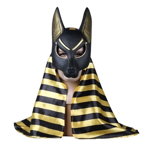 Cosplay Egyptian Anubis Mask Halloween Wolf Masquerade Mask Party Props PVC New - Picture 1 of 12
