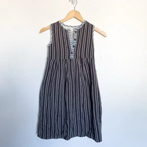 Ace & Jig Kleid Mädchen Gr. 6 ärmellos anthrazit grau gestreift Knopfkleid  - Bild 1 von 6