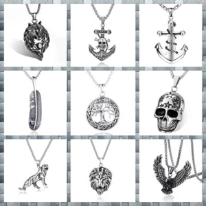 Restposten Schmuck 10 Stk Edelstahl 316 Halsketten Mix Herren Schmuck 60 cm - Bild 1 von 12